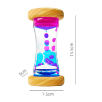 Colorful Wooden Liquid Timer Decorative Liquid Hourglass Calming Wooden Sand Timer Learning Tool