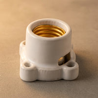 Ceiling Rose with E27 Lamp Holder for Vintage Lamp Projects, Heat Resistant Ceramic Porcelain Light Fitting, Single Pack E27 Screw Bulb Unit