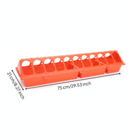 Rectangular Poultry Feeding Trough Easy-to-Clean Chicken Feeder Trough Spill-Resistant Feeders Waste-Reducing for Chickens, Farms