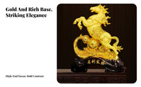 Auspicious Meaning Chinese Wealth Horse Ornament Meaningful Gift Feng Shui Horse Ornament Intricate Details for New Homeowners, Office, Desk