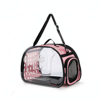 Collapsible Foldable Pet Carrier with Transparent Shell Space-Saving Pet Carrier Bag with Shoulder Strap Soft-Sided Comfortable for Travel, Vet Visits