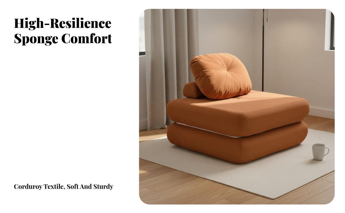 Space Saving Convertible Block Lounger Minimalist Aesthetic Reconfigurable Foam Block Sofa Frameless Construction Living Room Furniture Soft Upholstery for Apartment Dwellers, Young Adults, Pet Owners, Small Areas, Bedroom, Reading Nook