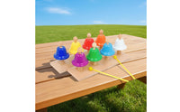 8 Pieces Early Learning 8 Note Hand Bell Set Easy to Play Hand Bells Set Rounded Edges Colorful Desk Bells Wooden Base for Preschoolers, Toddlers, Classroom