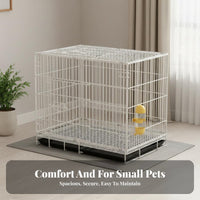 Easy to Clean 2-Story Rabbit Enclosure Top and Front Doors Large Rabbit Hutch with Tray Paw-Safe Flooring Indoor Guinea Pig Enclosure Narrow Bar Spacing