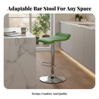 Modern Minimalist Design Upholstered Swivel Bar Chair Built-in Footrest Adjustable Height Pedestal Stool Stable Round Base Home Seating Padded Seat for Business Owners, Homeowners, Adults, Restaurant, Counter, Kitchen Island, Dining Room