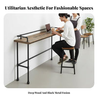Urban-inspired Pipe Leg Table Rustic Look Commercial Furnishing Space-Saving Pub Set for Business Owners, Interior Designers, Bar, Restaurant, Dining Room