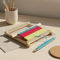 Educational Mini Weaving Loom Hands-on Activity DIY Wooden Loom Kit Portable Kids Handloom Toy Ideal Gift for Beginners, Art Projects, Classroom