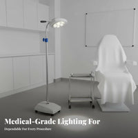Adjustable Brightness Mobile Examination Lamp Flicker-without Flicker LED Medical Exam Light Easy Assembly LED Gooseneck Procedure Light for Surgeons, Dentists, Veterinarians, Hospital, Operating Room, Medical Practice, Beauty Salon