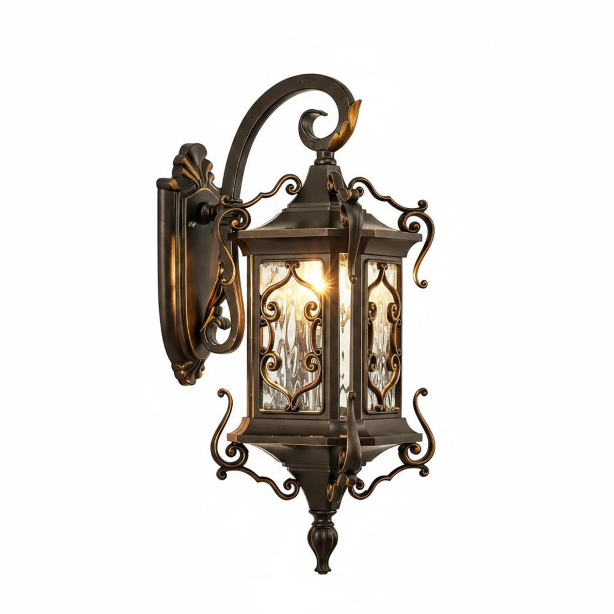 Garden Wall Lantern Ornate Design Exterior Wall Sconce Vintage Style Porch Lantern Light for Balcony, Patio