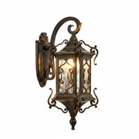 Garden Wall Lantern Ornate Design Exterior Wall Sconce Vintage Style Porch Lantern Light for Balcony, Patio