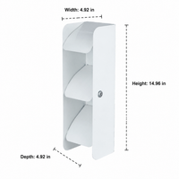 No Drill Toilet Paper Holder, Wall Mounted Toilet Roll Holder Rectangular, Painted Metal Anti Rust for Main Bathroom & Rental Properties