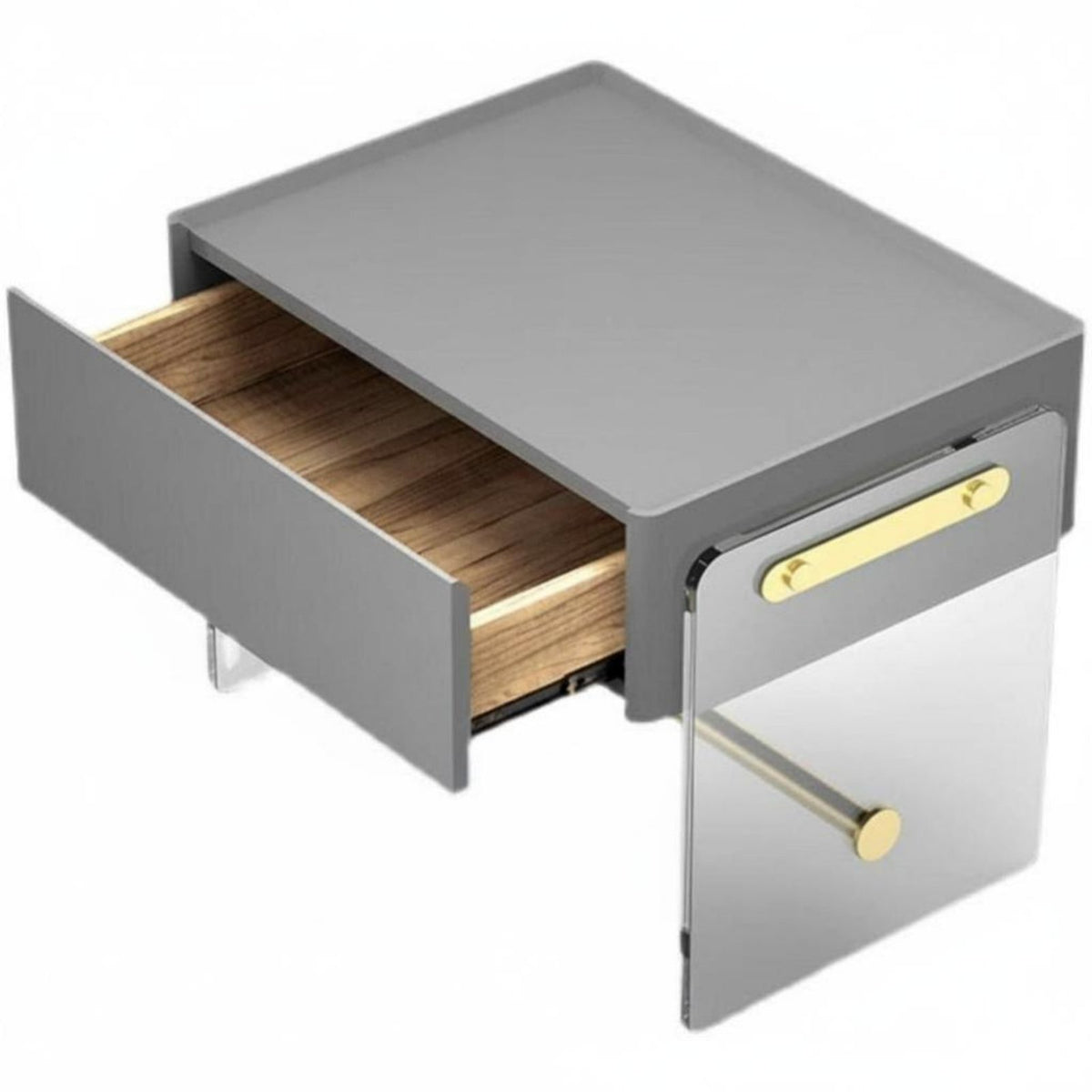 Transparent Design transparent-cShaped Stand Modern aesthetic Nightstand Space-Saving visual effect Indoor Furnishing Easy to Clean for Apartment Dwellers, Young Adults, Bedroom, Small areas, Living Room, Entryway