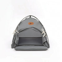 Semi-Enclosed Cat Tent Cushioned Cat Bed with Cushion Cozy Pet Teepee Indoor for Cats, Small Pets, Balcony