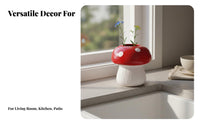 Mushroom Vase Creative Design Resin Mushroom Vase High-End Feel for Living Room, Kitchen, Courtyard