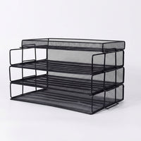 Metal Mesh Desk Storage 5 Tier, Desktop Organiser for Office Workers, Stackable Paper Filing Tray, Document Holder