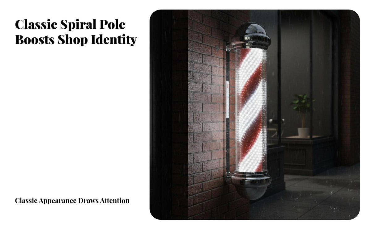 Rotating Barber Pole Light Waterproof Rotating LED Barber Pole Weatherproof for Barbers, Hair Stylists