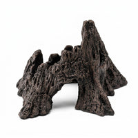 Rock Texture Reptile Hide Snake Hide, Resin Aquarium Cave for Small Reptiles and Geckos, Dark Brown Freestanding Rock Cave, 10cm Diameter, 1 Pack