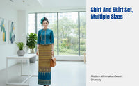 Dai Ethnic Workwear Set, Traditional Jacquard Fabric, Retro Summer Outfit, Elegant Women's Suit