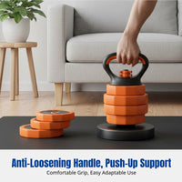 Adjustable Weight Kettlebell for Men, Home Fitness Equipment, Iron Coated, Multi-Functional Non-Slip Handle