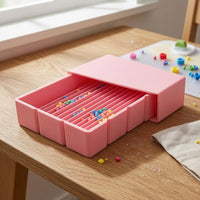 Molded Plastic Sliding Cover Bead Scoop Compact Ribbed Tray Bead Scoop Handheld