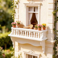 Balustrade Railing Dollhouse Balcony Shelf Turned Spindles 1:12 Scale Shelf Curved Brackets