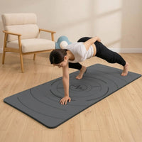Double-Sided Non-Slip TPE Exercise Mat with Straps Thick Cushioned Fitness Mat with Bag Extra-Wide Shock-Absorbing for Adults, Yogis, Home Workouts, Stretching
