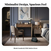 Modern Design Vanity Set with Lighted Mirror Minimalist and design Dressing Table Ample Storage Space Makeup Desk Includes Matching Stool for grooming aficionados, Apartment Residents, Teenage &young women, Small Living areas