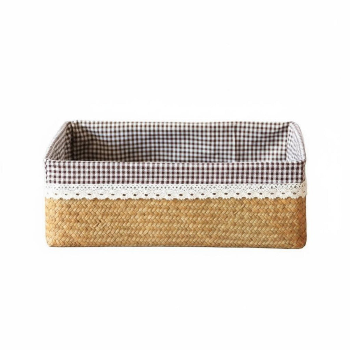 Woven Rectangular Basket adaptable Household Storage Space Saving for Adults