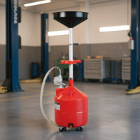 34L Oil Drain Pan Large Capacity Mobile Oil Drainage Container Deep Funnel