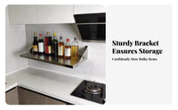 Wall-Mounted Shelf Set Space-Saving Inverted Bracket Shelf Long-Enduringing Sturdy Construction for Homeowners, Kitchen