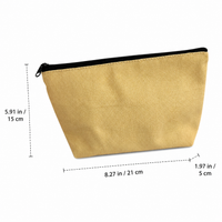 Canvas Cosmetic Bag, Zipper Makeup Pouch, Toiletry Bag for Travellers, Small Travel Makeup Bag for Gym, School & University