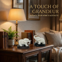Stone Elephant Statue Decor, Feng Shui Elephants Pair Statues, Decorative Elephant Figurines for Home, Elephant Ornament
