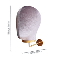 Wall Mannequin Head Soft Mannequin Head with Wall Hook Stable Hairpiece Holder Stand for Retailers, Hair Stylists