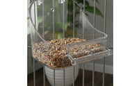 Removable Bird Food Bowl Easy to Clean Enclosure Mounted Food Bowl 2 in 1 Small Pet Bath Tub Multi Use