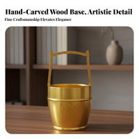 Initial Pail of Gold Ornament Polished Finish Golden Ingot Pail Meaningful Gift