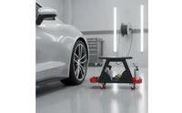 Rolling Automotive Seat Movable Repair Seat Stool with Tool Trays Heavy-Duty Rolling Stool with Tool Trays for Automotive Specialists, Garage