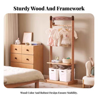 Child-Friendly Design children's Clothes Rack Space Saving Child s' Coat Rack with Growth Chart Stable Base Clothing Organizer Easy Assembly for Toddlers, Parents, Educators, Bedroom, Entryway, Playroom, Classroom