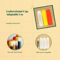 Plastic Squeeze Bottle 3-Hole Condiment Dispenser Wide Mouth