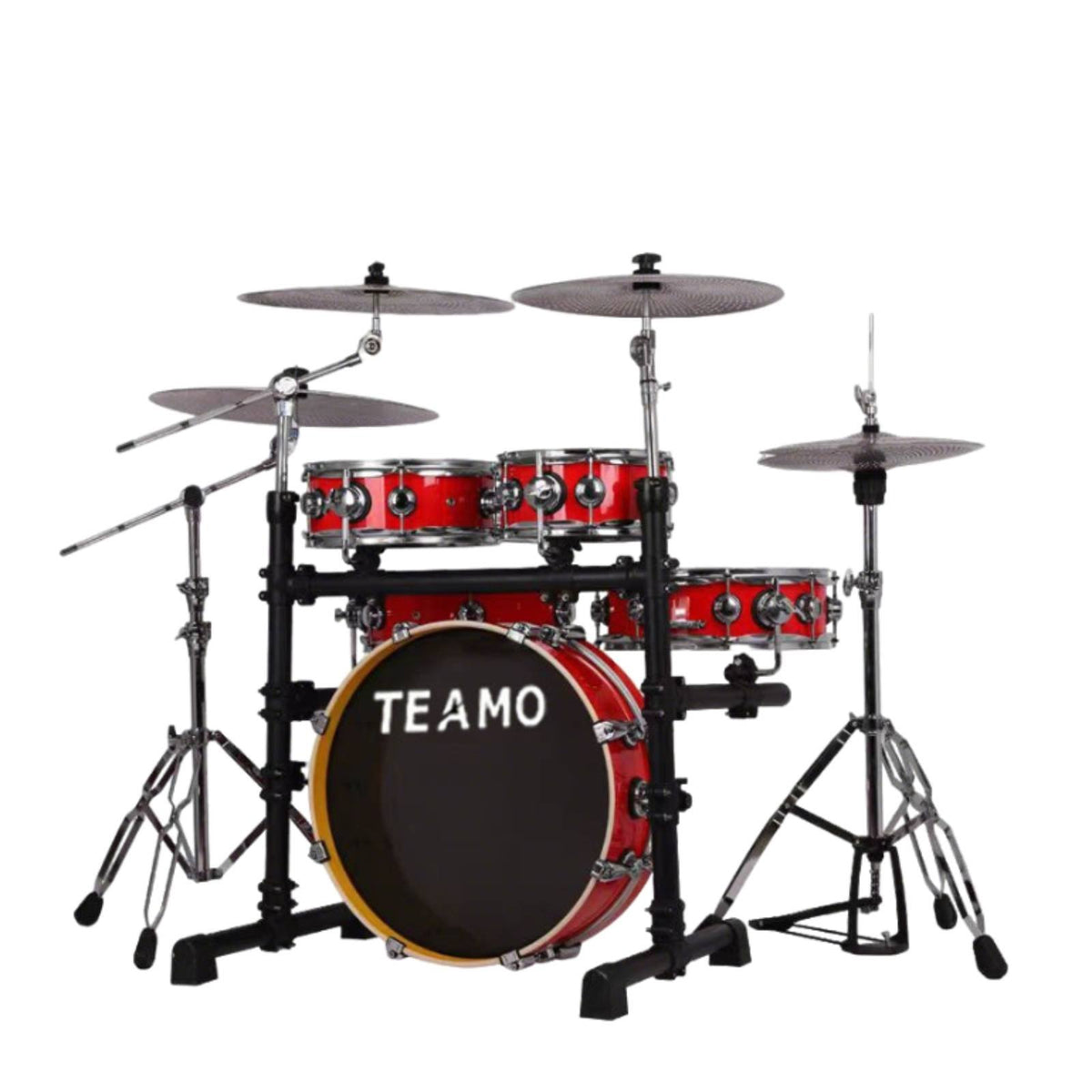 Portable Drum Kit, 5-Drum 4-Cymbal, Double-Sided, Practice Set