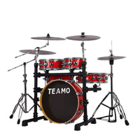 Portable Drum Kit, 5-Drum 4-Cymbal, Double-Sided, Practice Set