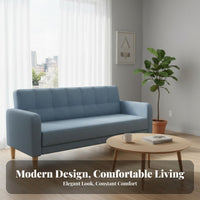 Nordic Design 3-Seater Fabric Sofa Modern Minimalist Design 3-Seater Settee Economical Living Room Furniture Space-Saving for Apartment Dwellers, Small Families, Homeowners, Home