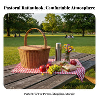 Imitation Rattan Handbasket Woven and design Shopping Basket With Carrying Handles
