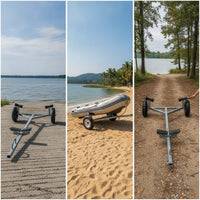 Hand Pull Boat Trailer Portable Inflatable Boat Trailer Easy Assembly for Anglers, Beach, Marina