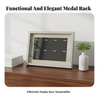 Long-Distance Medal Frame Wall-Mounted Medal Display Frame Showcase Achievements Sports Award Display Case for Athletes, Runners, Home, Living Room