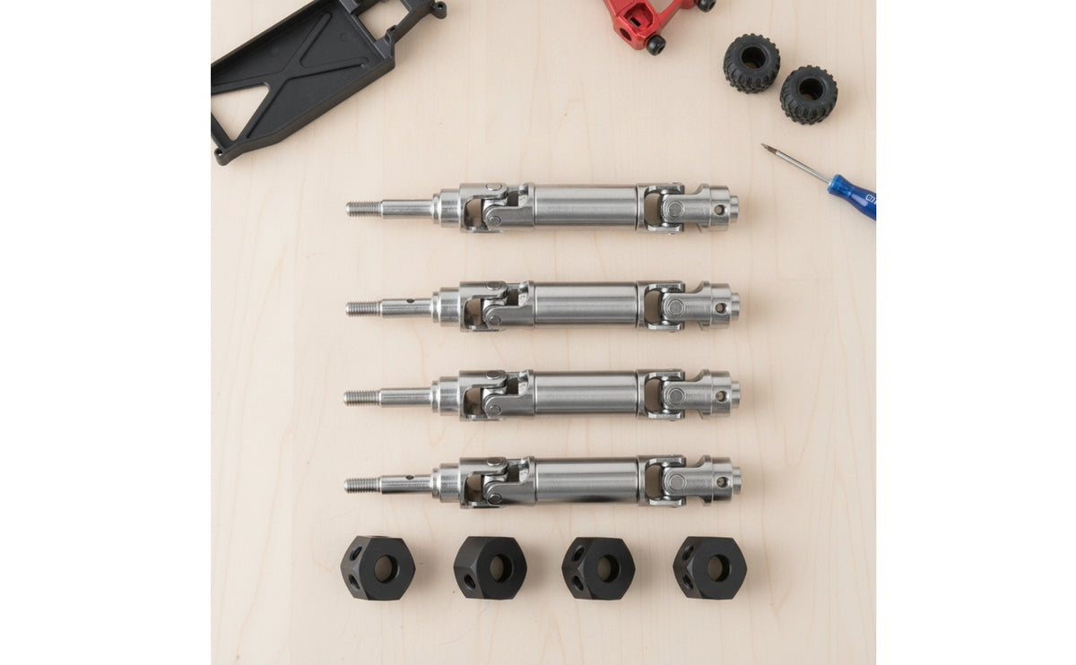 4 Pieces Drive Shafts with Heavy Reinforced Drive Shafts Stainless Steel Look Hardware for RC Hobbyists