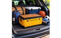 Car Trunk Organizer Wood-Grain Lid folding Storage Box Table Stool Foldable Household Organizer