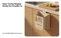 Foldable Hanging Trash Can Space-Saving Foldable Kitchen Garbage Can Cabinet Door Waste Bin Easy to Install for Bathroom, Car