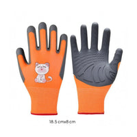 Children's Gardening Gloves Knit Cuff Kids Gardening Gloves Hand Covering Flexible Fingers Washable for Handling Small Animals