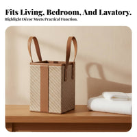Woven Basket with Handles Woven Container Basket Rectangular
