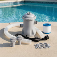 Pool Strainer Pump with Hoses and Adaptors Electric Pool Pump with Strainer Universal Compatibility